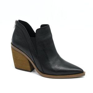 Vince Camuto Gradina Black Leather Ankle Bootie 10